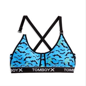 NWT Tomboyx prism scoop bralette bat signal print size XL